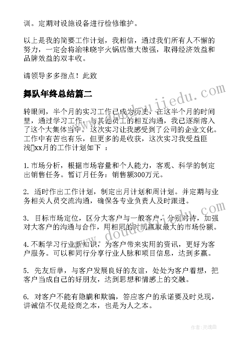 2023年舞队年终总结(优秀5篇)