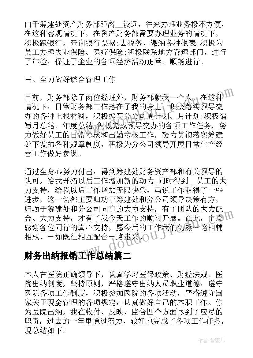 2023年财务出纳报销工作总结 财务出纳工作总结(精选8篇)