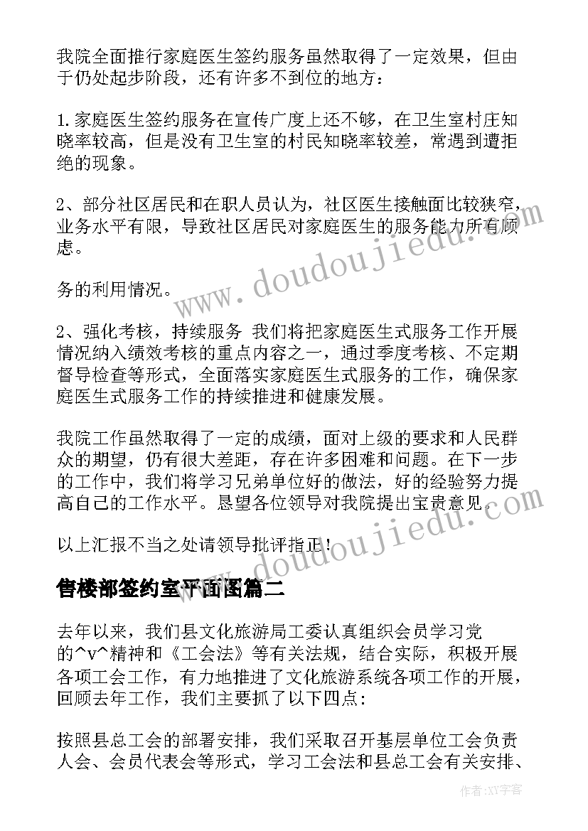 最新售楼部签约室平面图 家庭医生签约服务工作总结(精选5篇)