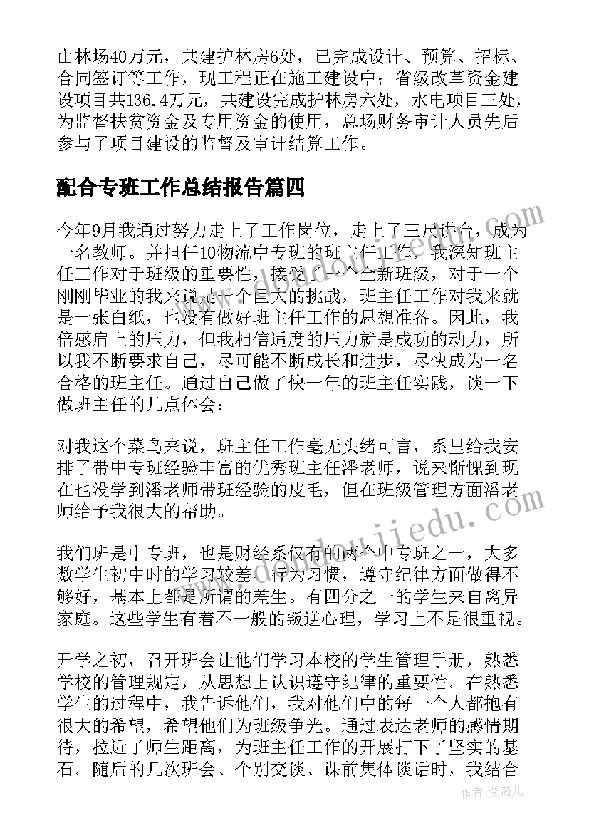 配合专班工作总结报告(实用5篇)