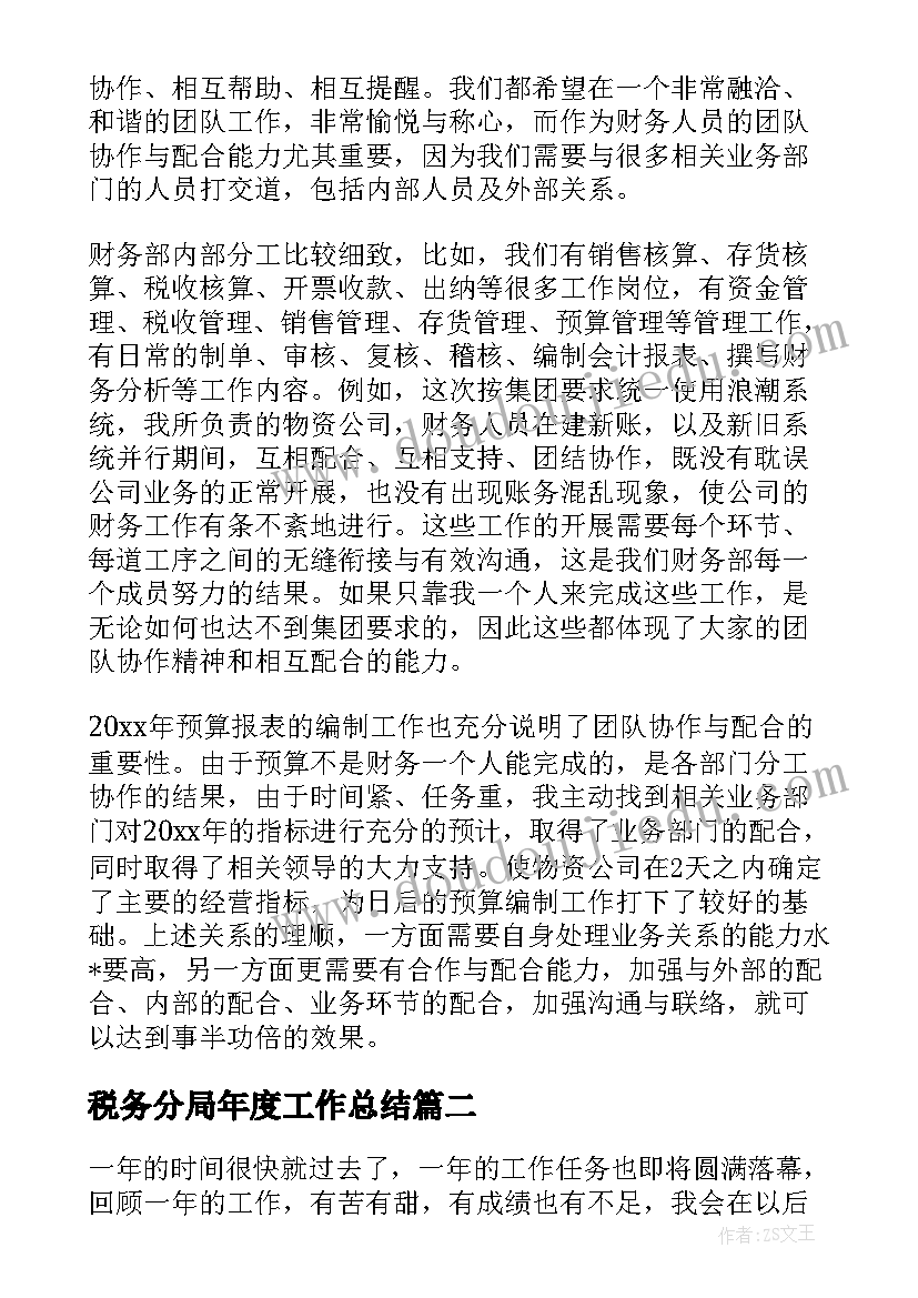 最新税务分局年度工作总结 税务风险股工作计划(优质5篇)