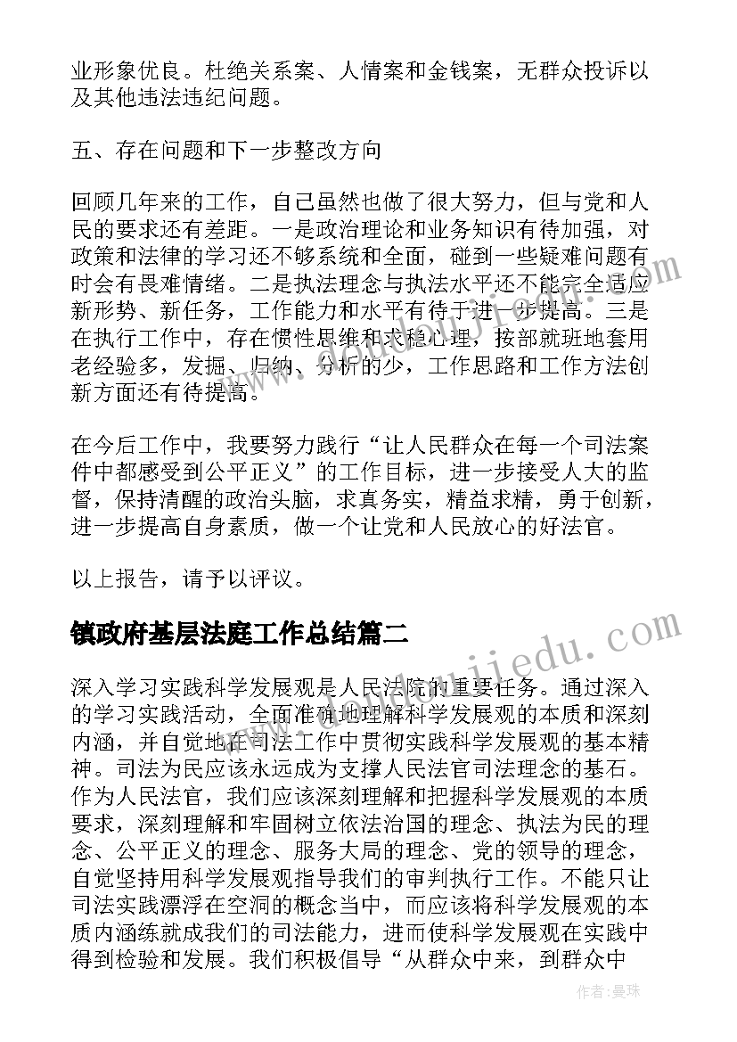 镇政府基层法庭工作总结 基层法庭工作总结介绍(优秀5篇)