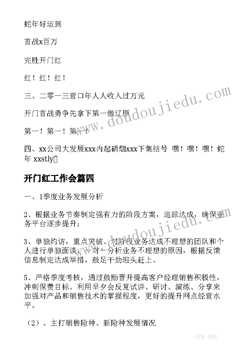 开门红工作会 保险公司银行保险开门红工作总结(汇总7篇)