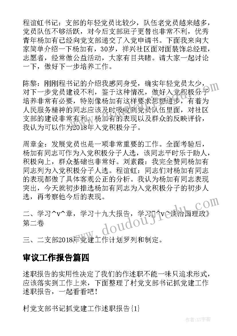 2023年审议工作报告(模板10篇)