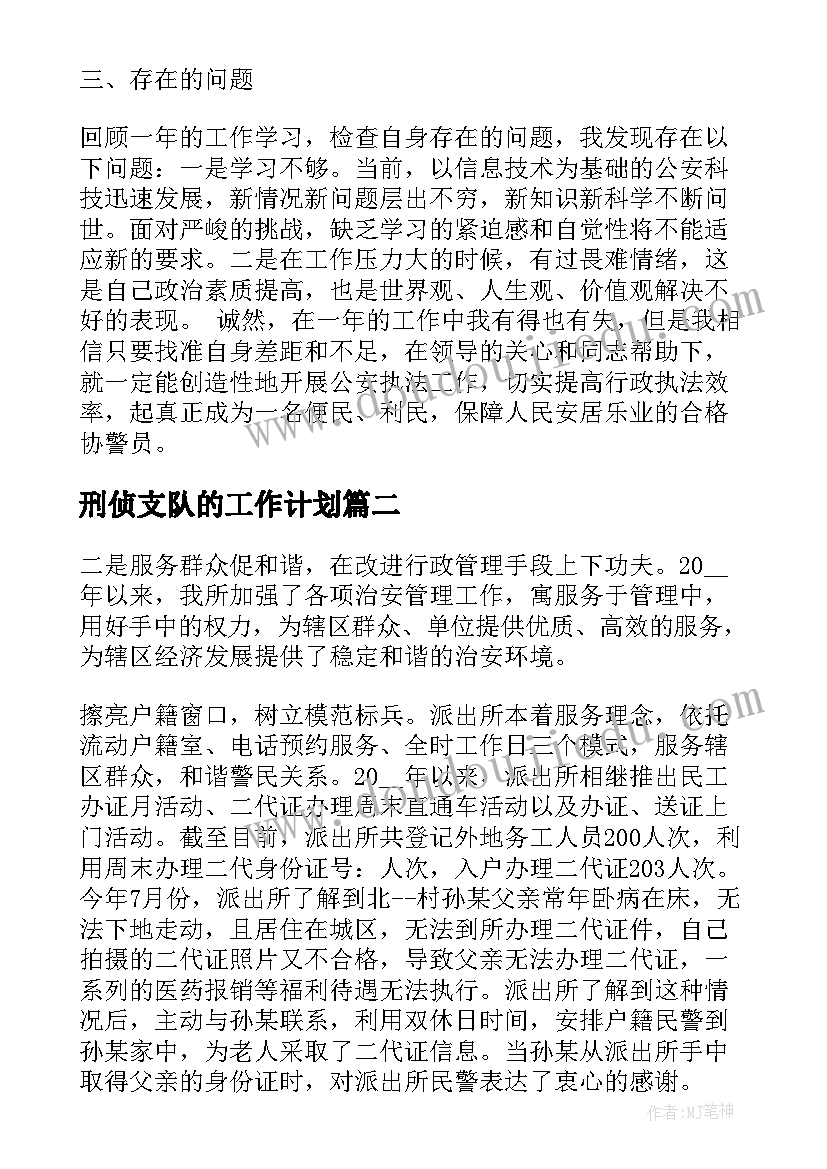 最新刑侦支队的工作计划(优质5篇)