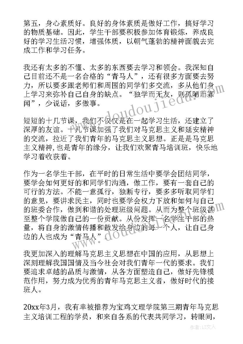 2023年青马心得体会(实用5篇)