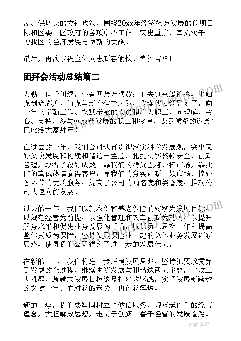 团拜会活动总结(模板6篇)