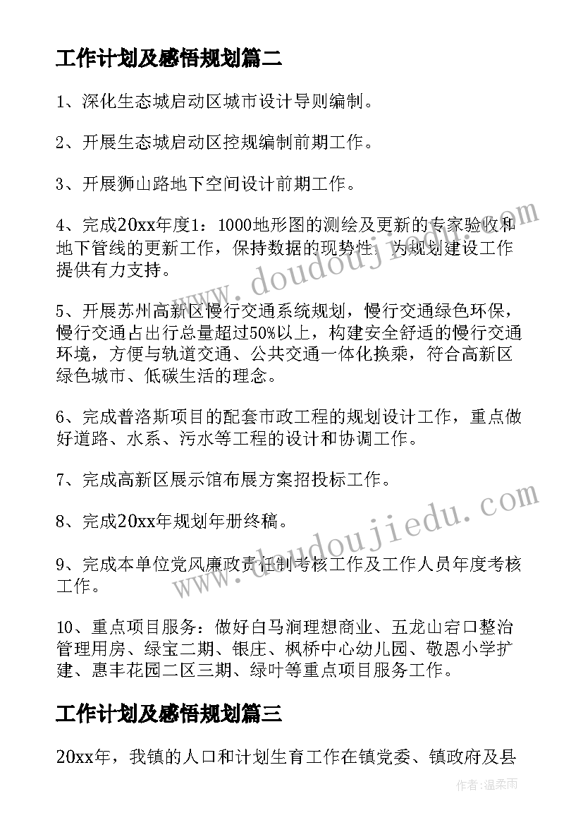 最新工作计划及感悟规划 规划工作计划(优秀8篇)