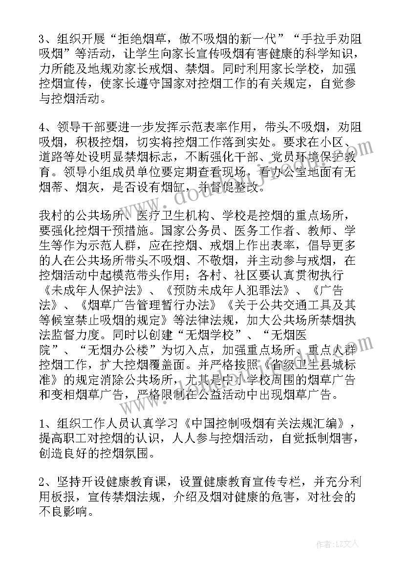 医院控烟工作总结 控烟工作计划(模板9篇)