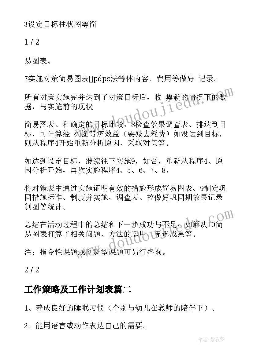 2023年工作策略及工作计划表 qc工作计划表(优秀8篇)