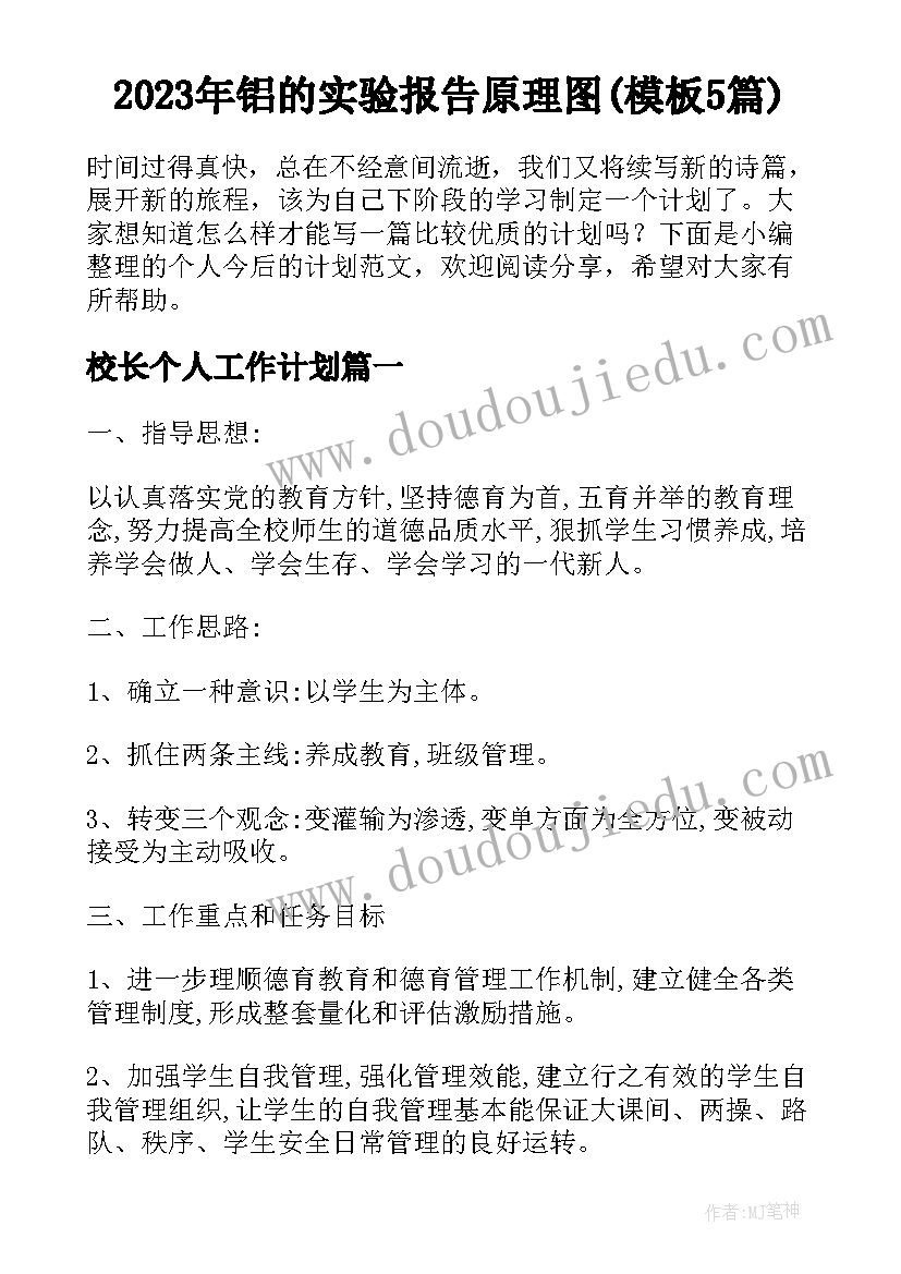 2023年铝的实验报告原理图(模板5篇)