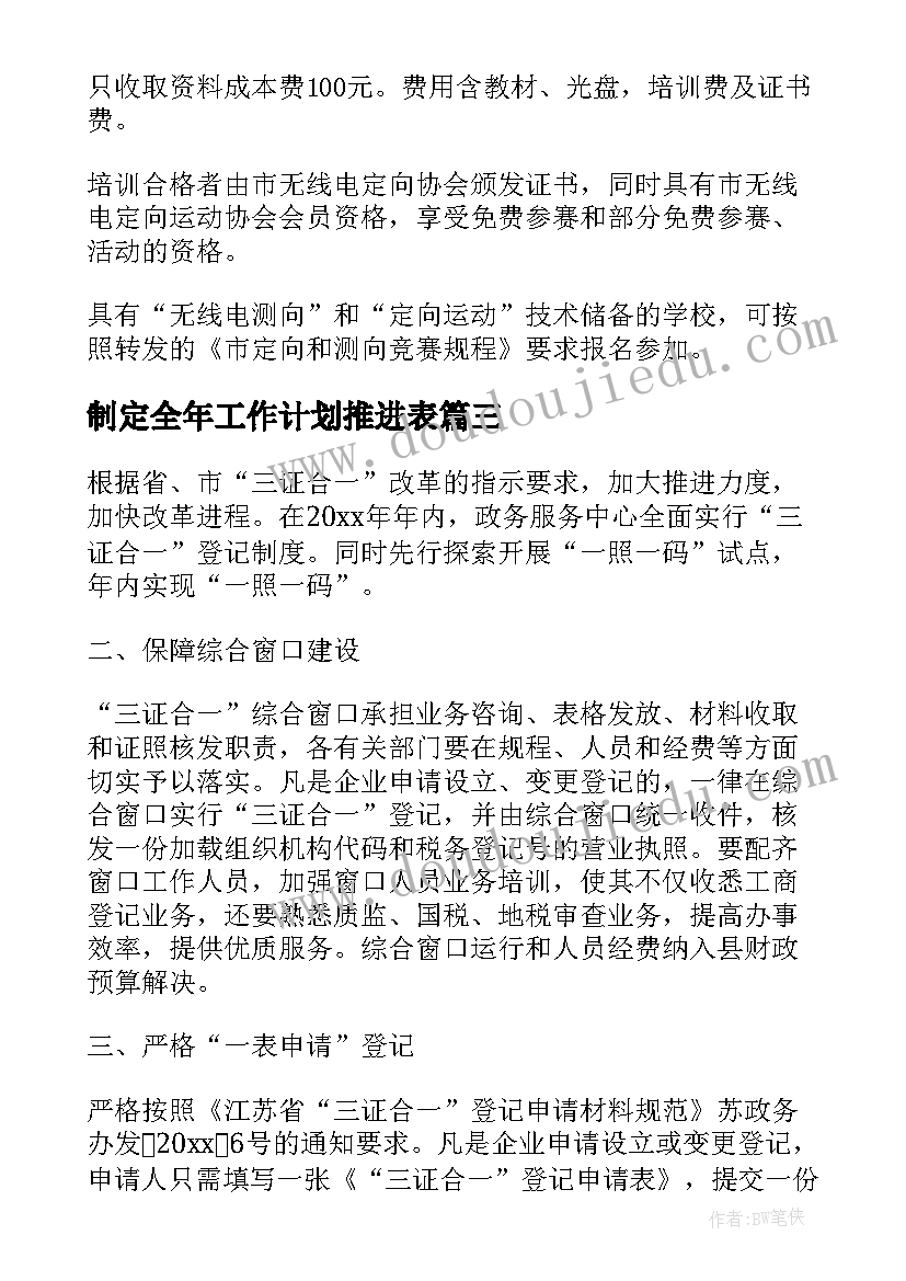 制定全年工作计划推进表 重点任务制定推进工作计划(精选5篇)