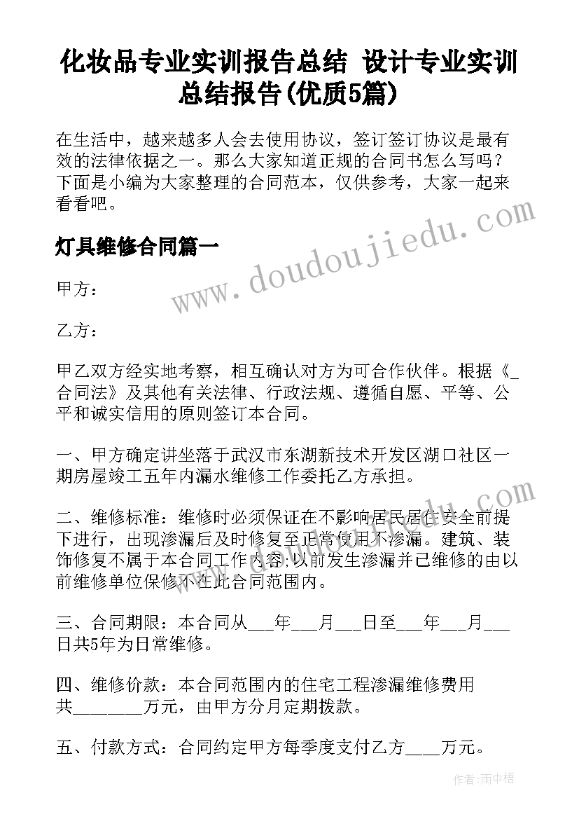 化妆品专业实训报告总结 设计专业实训总结报告(优质5篇)