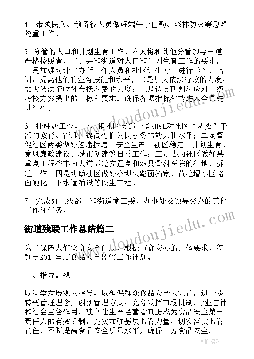 2023年街道残联工作总结(实用7篇)