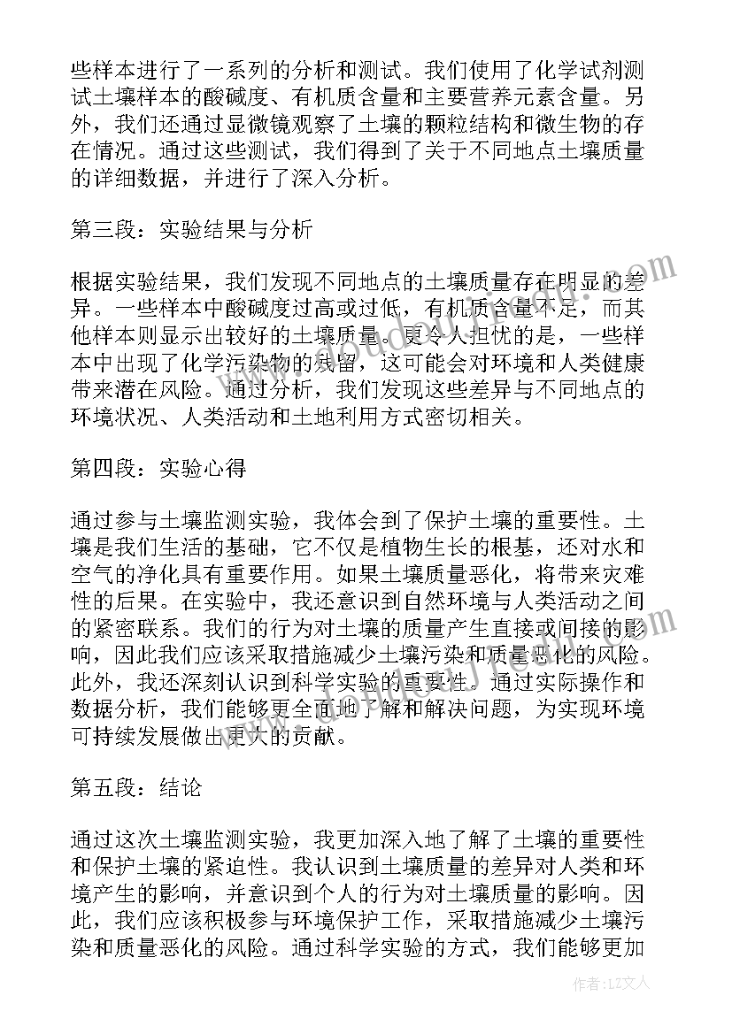 最新土壤监测心得体会总结(精选5篇)