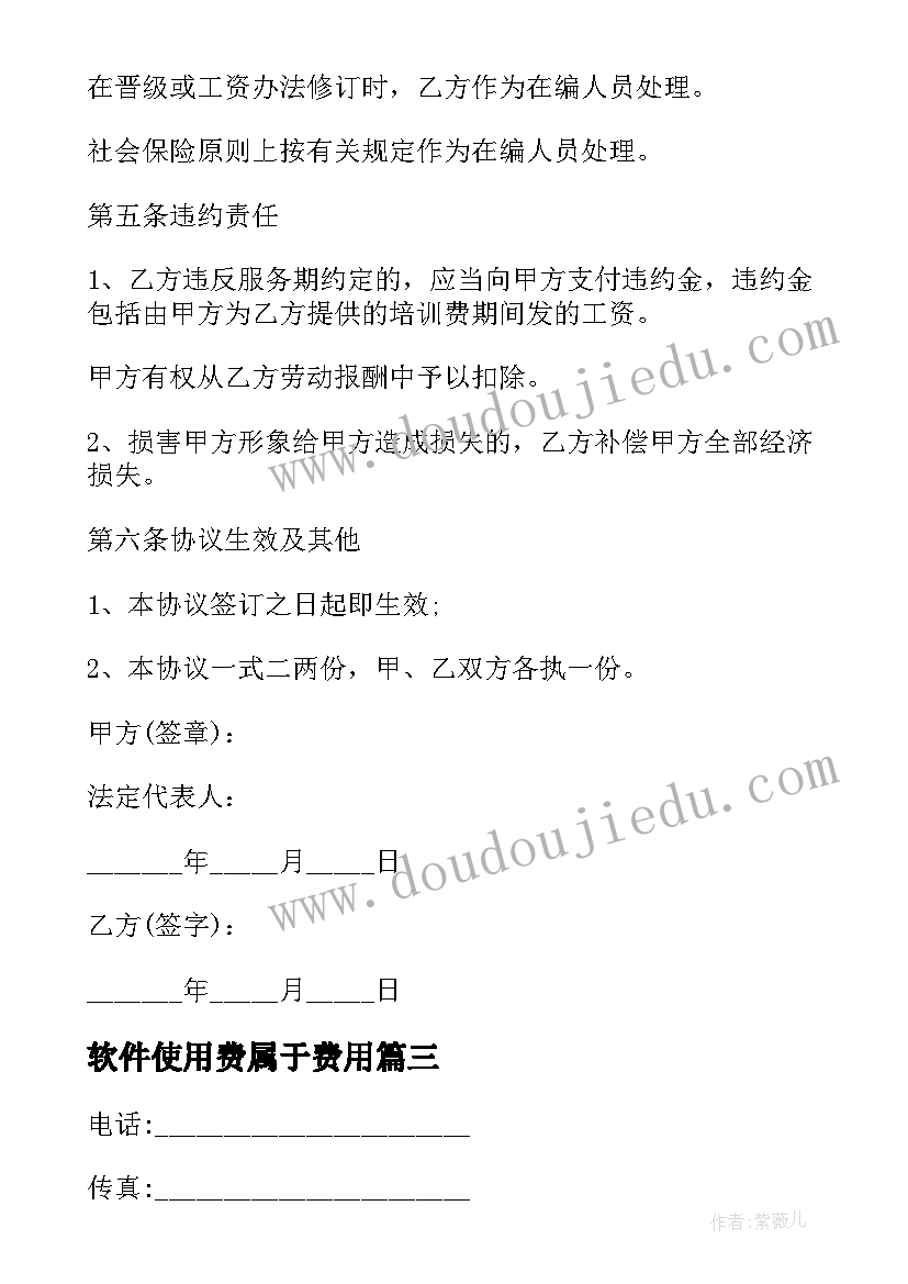 软件使用费属于费用 软件开发合同(优质5篇)