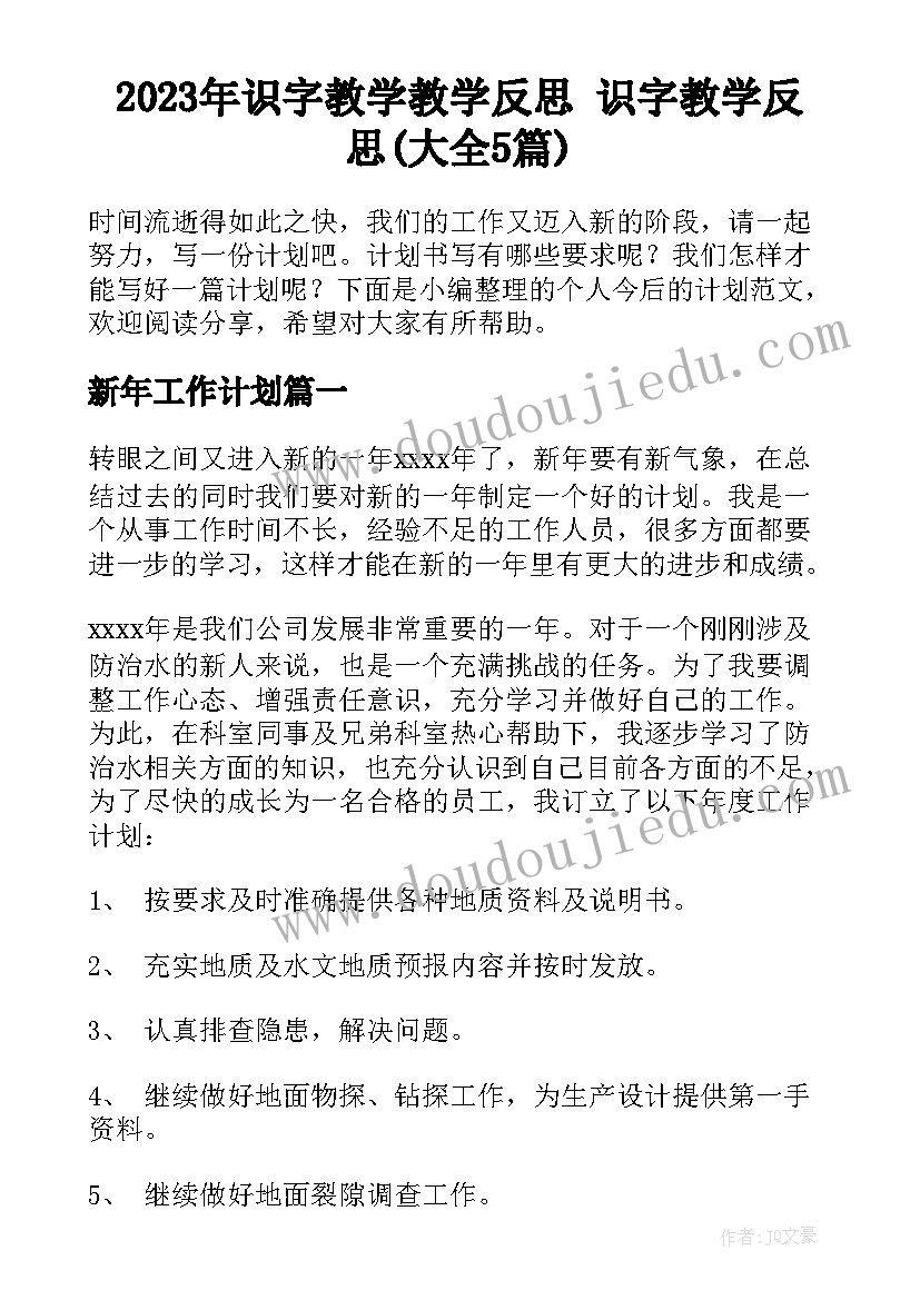 2023年识字教学教学反思 识字教学反思(大全5篇)