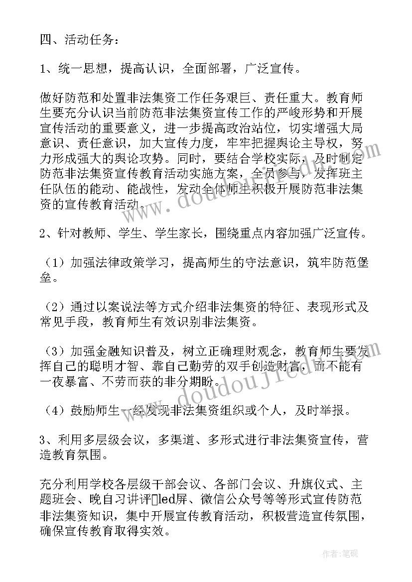 2023年社区开展防范非法集资方案(模板5篇)