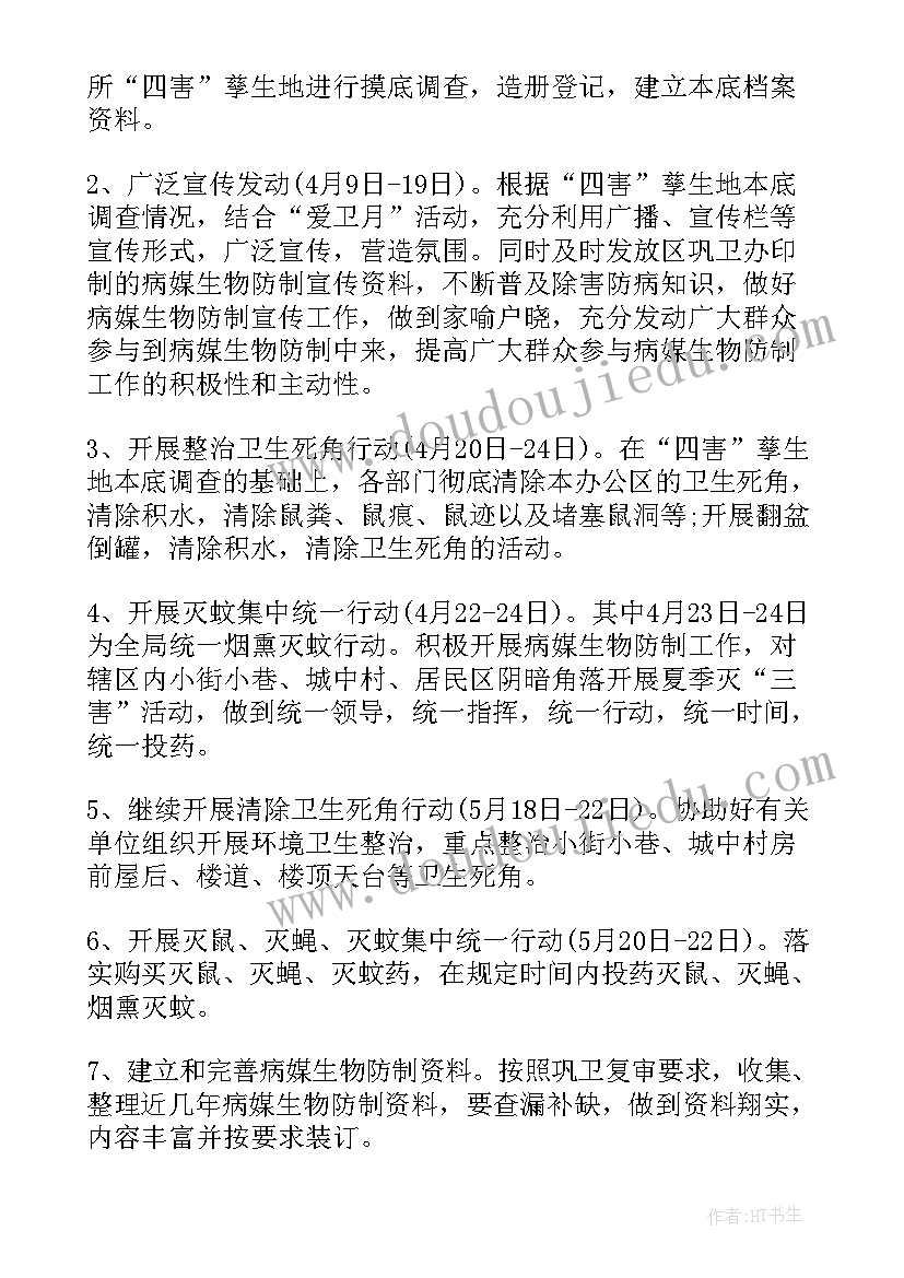 2023年病媒生物防制工作总结学校(优秀6篇)