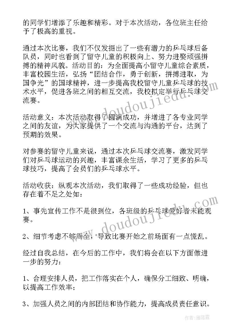 2023年乒乓球教练工作总结 乒乓球协会工作总结(优秀5篇)