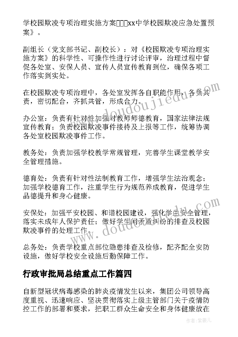 最新行政审批局总结重点工作(模板6篇)