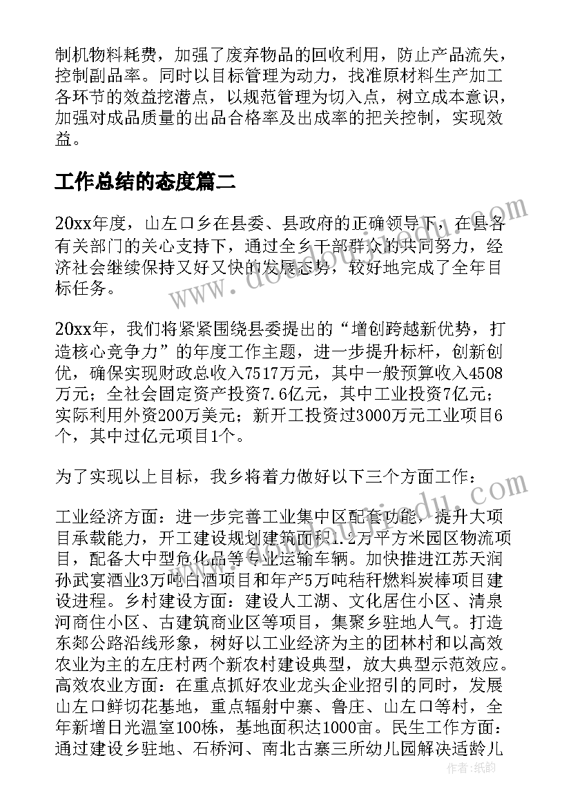 2023年工作总结的态度(汇总6篇)