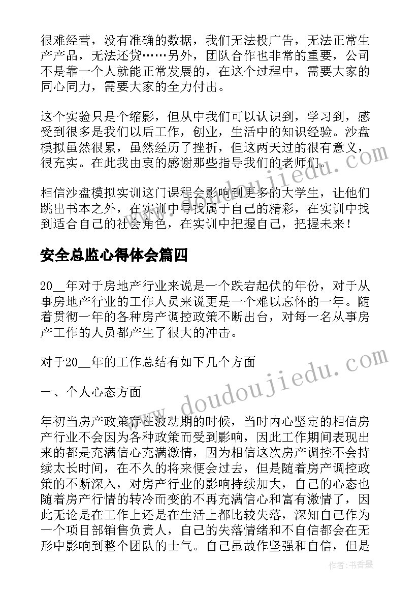 2023年安全总监心得体会 销售总监年终心得体会(大全5篇)