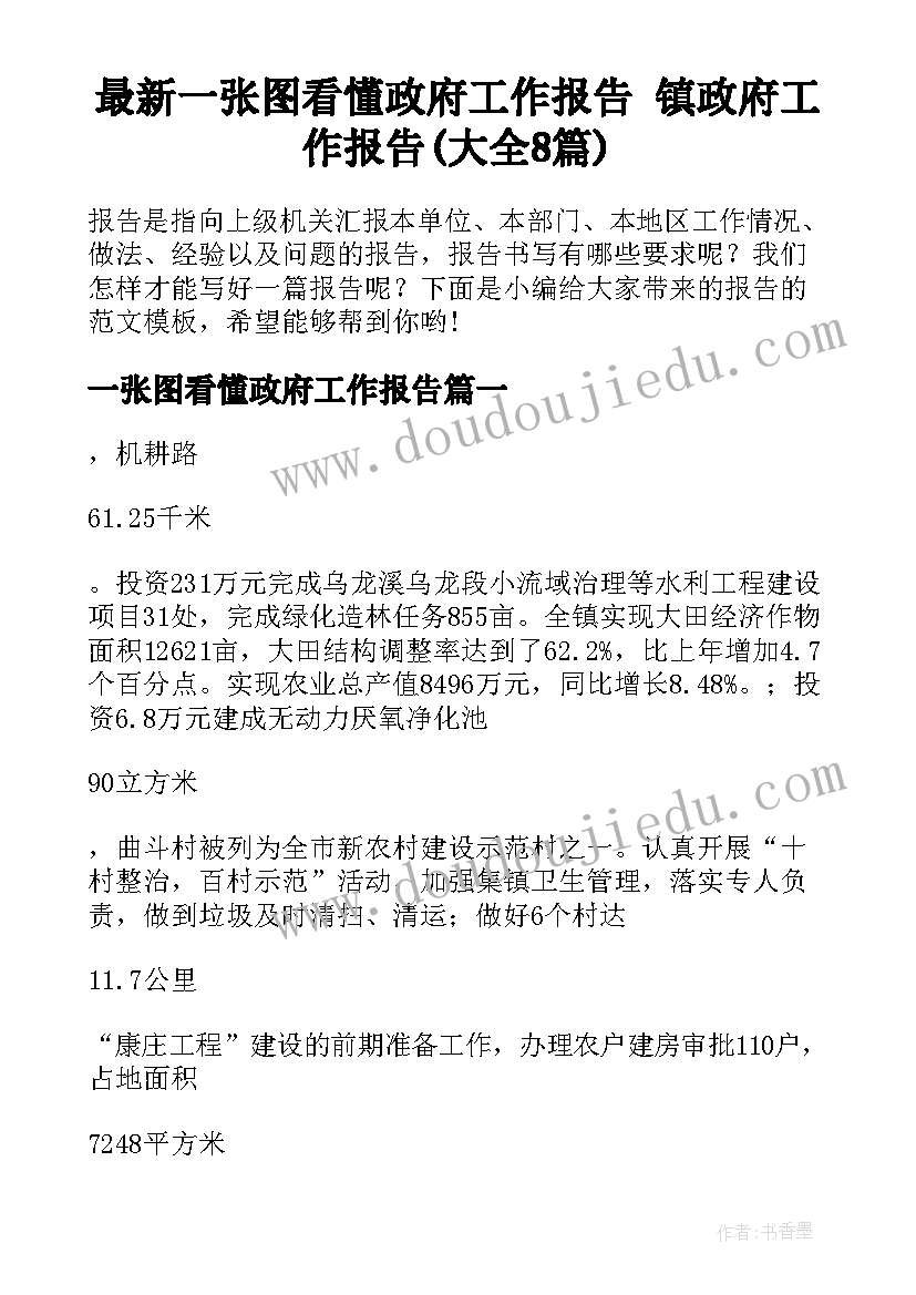 最新一张图看懂政府工作报告 镇政府工作报告(大全8篇)