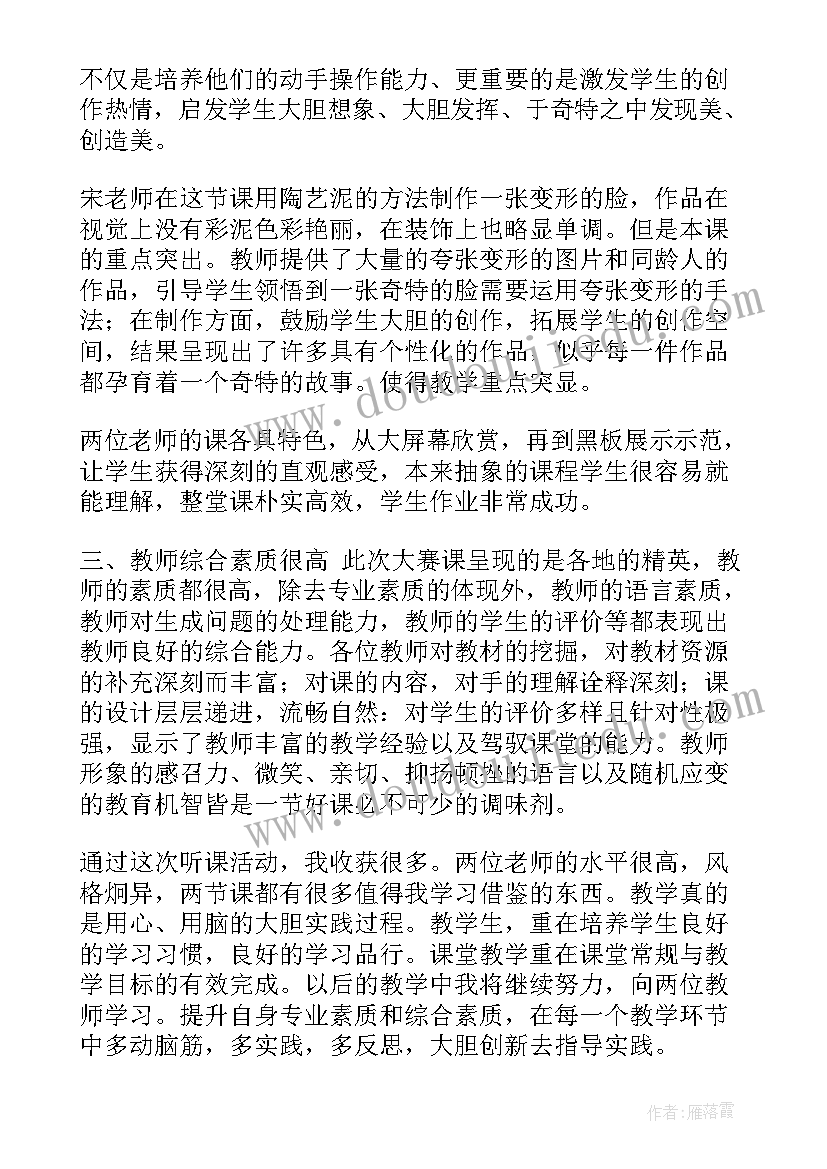 最新美术听课感言(模板5篇)