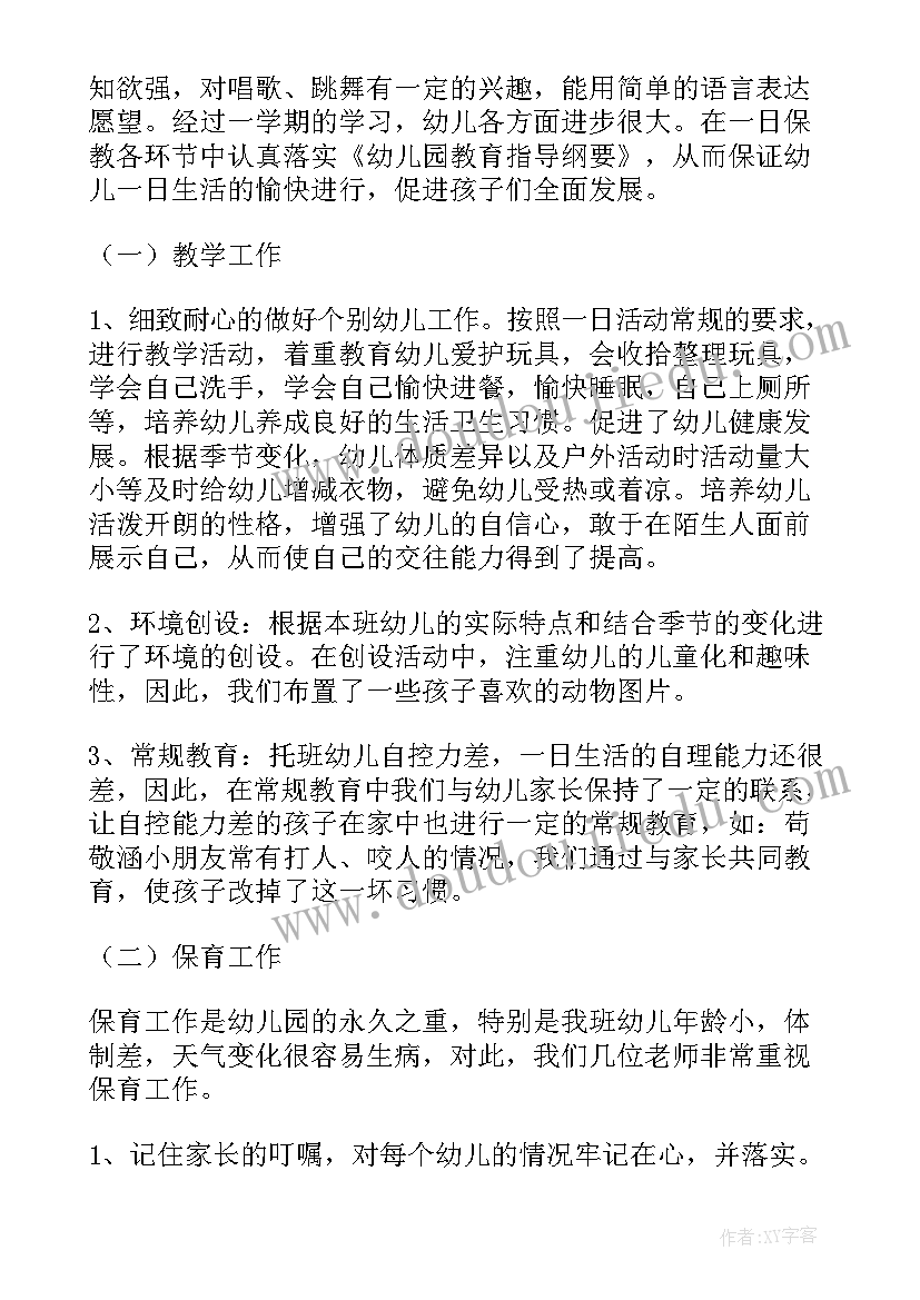 幼师工作总结个人总结大班(实用6篇)