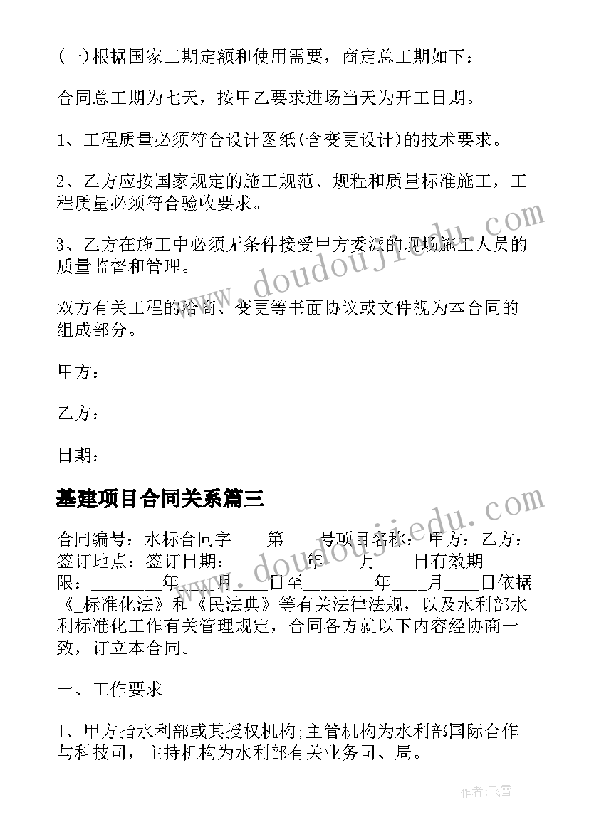 基建项目合同关系 小型基建项目设计合同优选(汇总5篇)