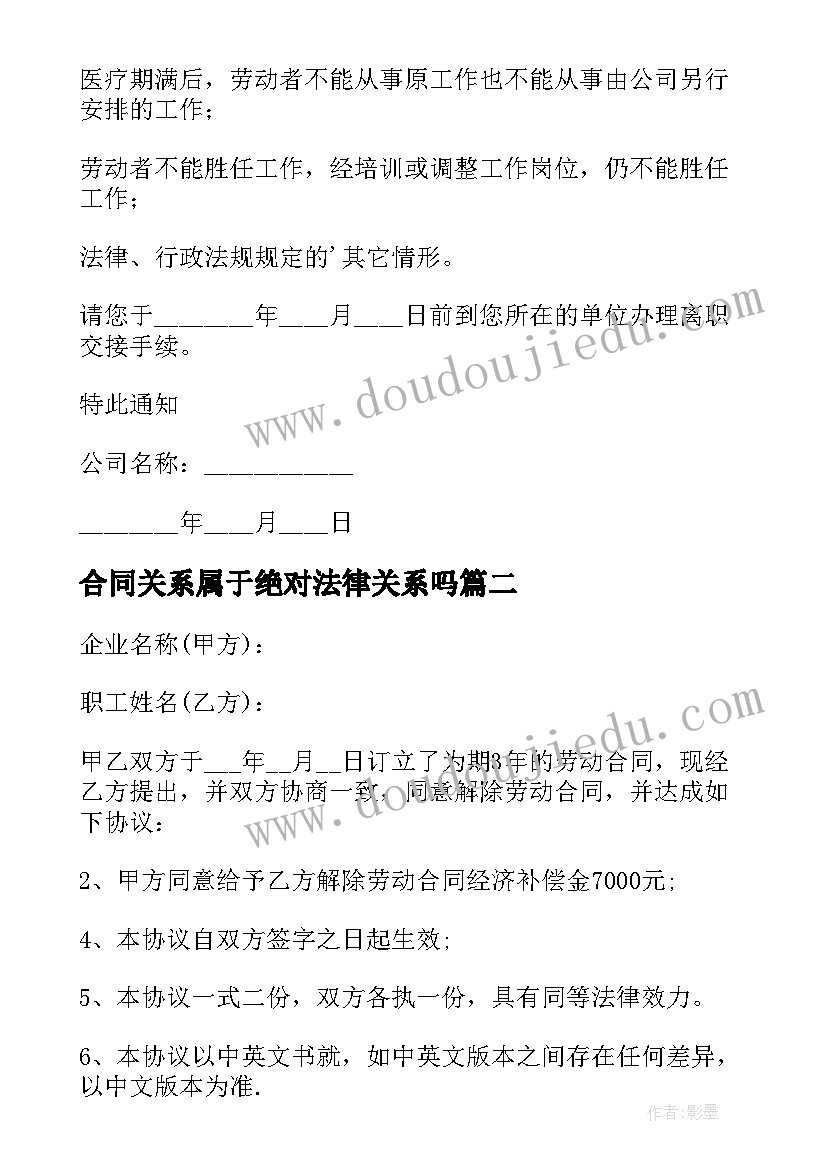 最新合同关系属于绝对法律关系吗(大全5篇)