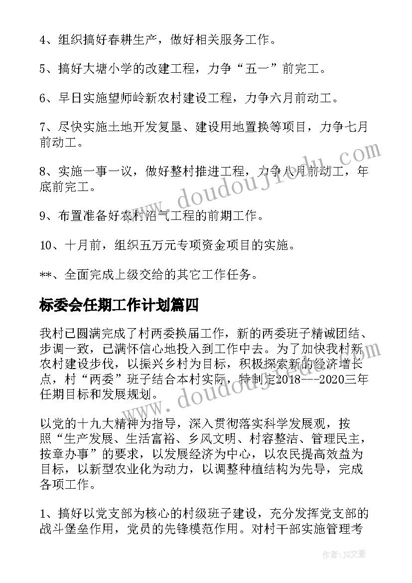 最新标委会任期工作计划(优秀5篇)