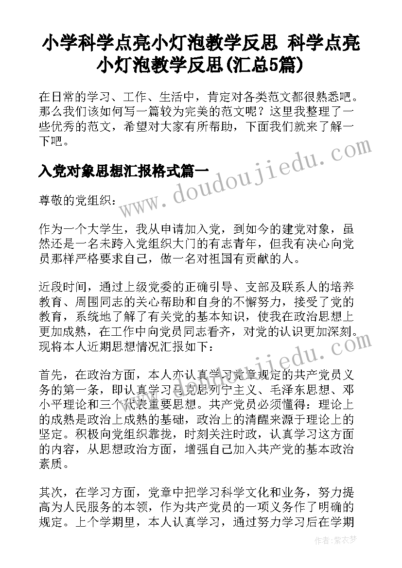 小学科学点亮小灯泡教学反思 科学点亮小灯泡教学反思(汇总5篇)