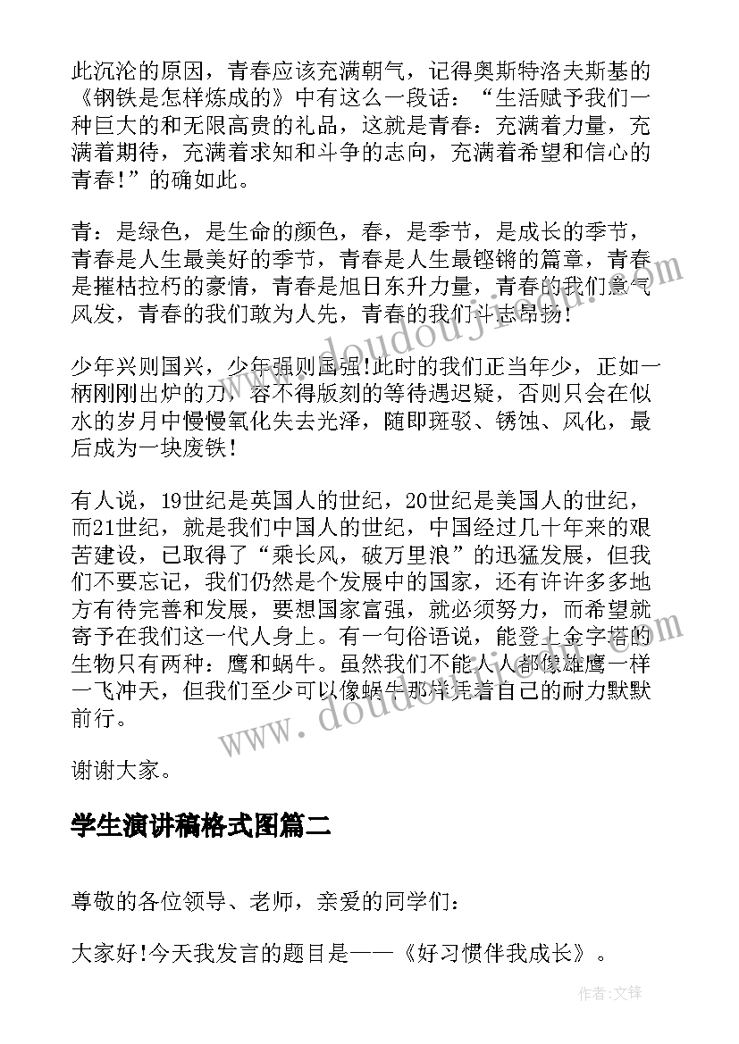 学生演讲稿格式图 大学生演讲稿格式(优秀6篇)