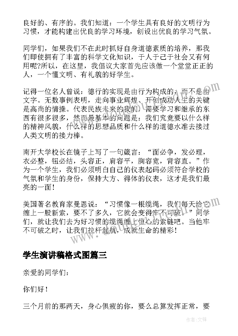 学生演讲稿格式图 大学生演讲稿格式(优秀6篇)