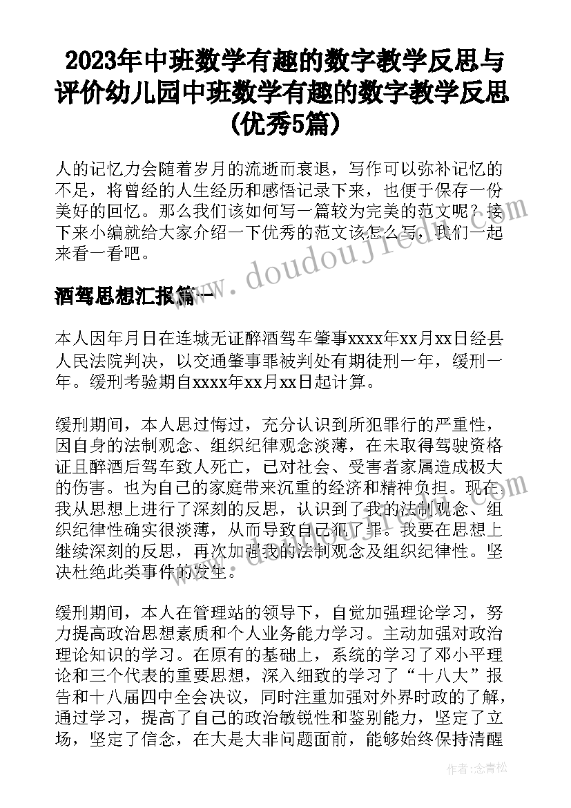 2023年中班数学有趣的数字教学反思与评价 幼儿园中班数学有趣的数字教学反思(优秀5篇)