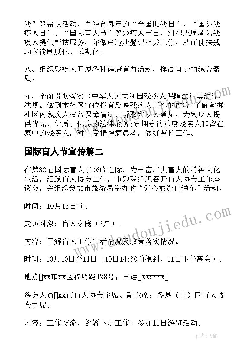 2023年国际盲人节宣传 国际盲人节活动策划书(模板8篇)