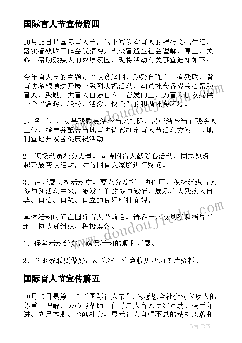 2023年国际盲人节宣传 国际盲人节活动策划书(模板8篇)