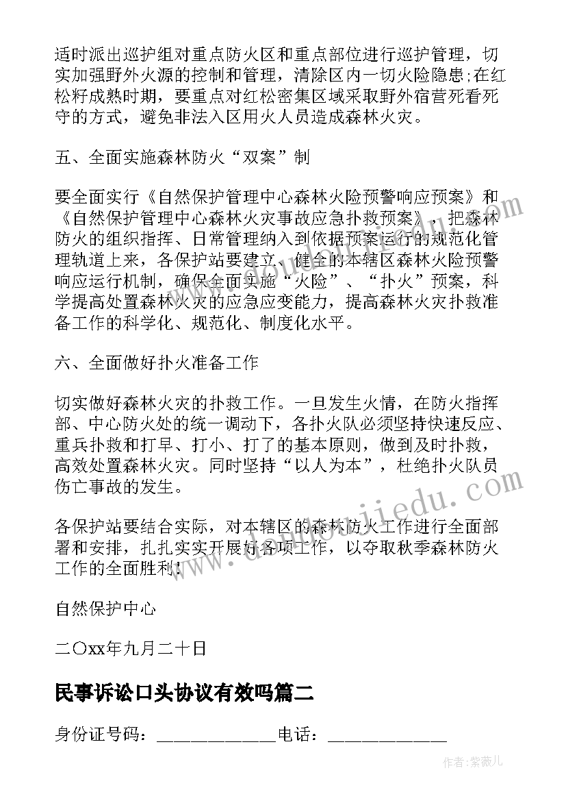 2023年民事诉讼口头协议有效吗(模板5篇)