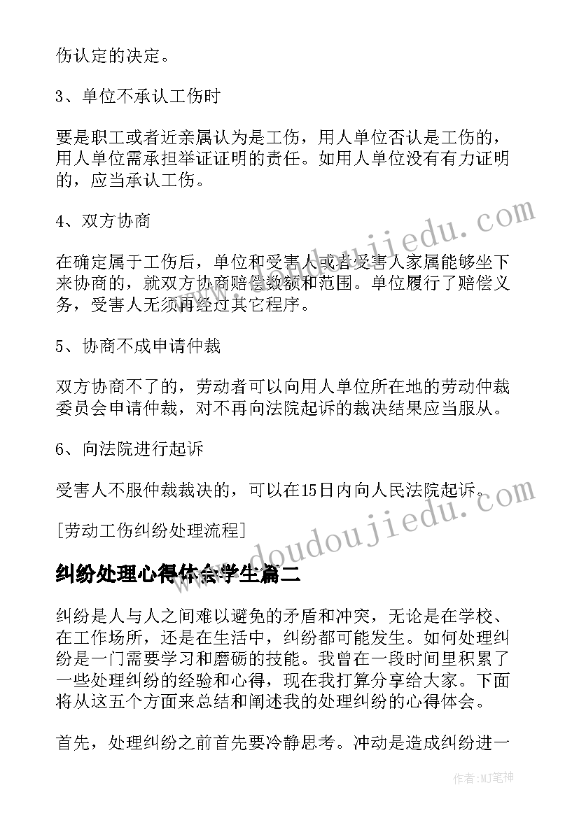 最新纠纷处理心得体会学生 处理贸易纠纷工作心得体会(模板5篇)