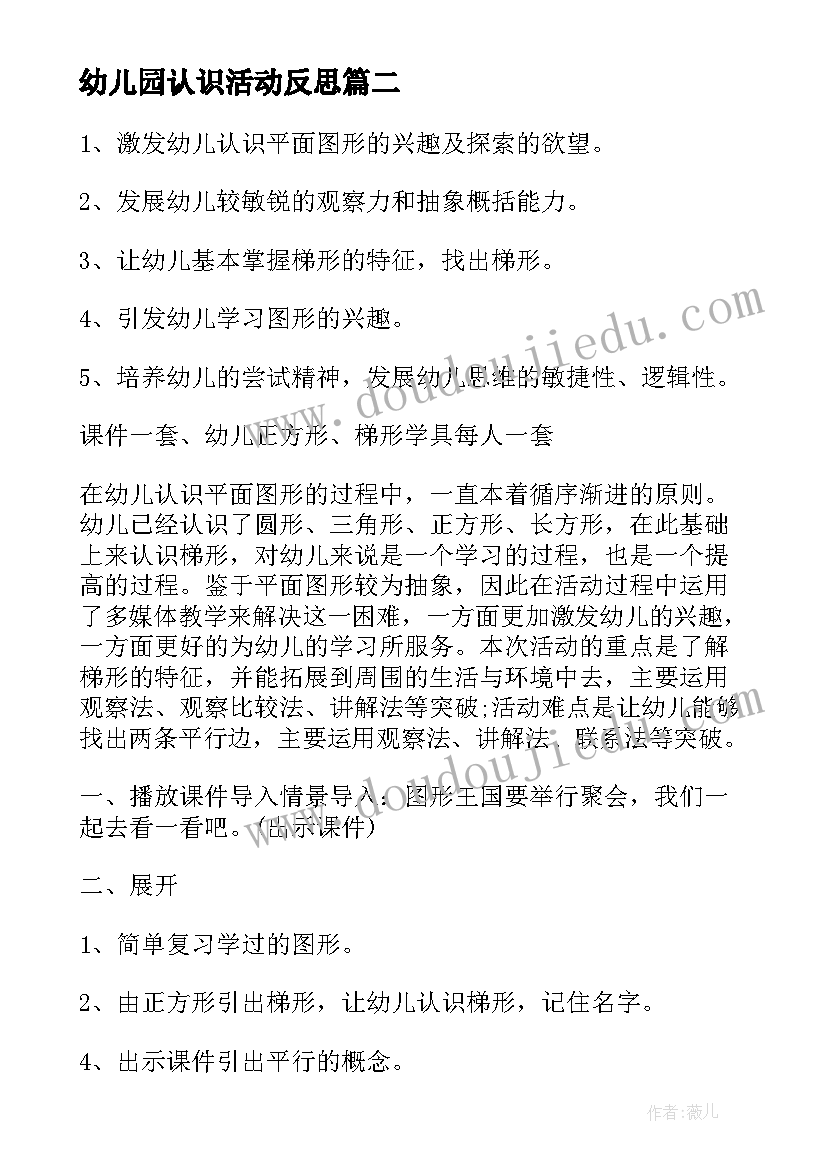 最新幼儿园认识活动反思 幼儿园大班科学活动教案认识调料(大全5篇)