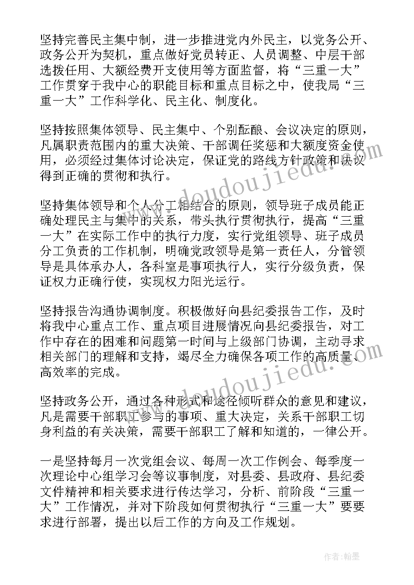 最新三重一大检查实施情况 三重一大自检自查报告(大全10篇)