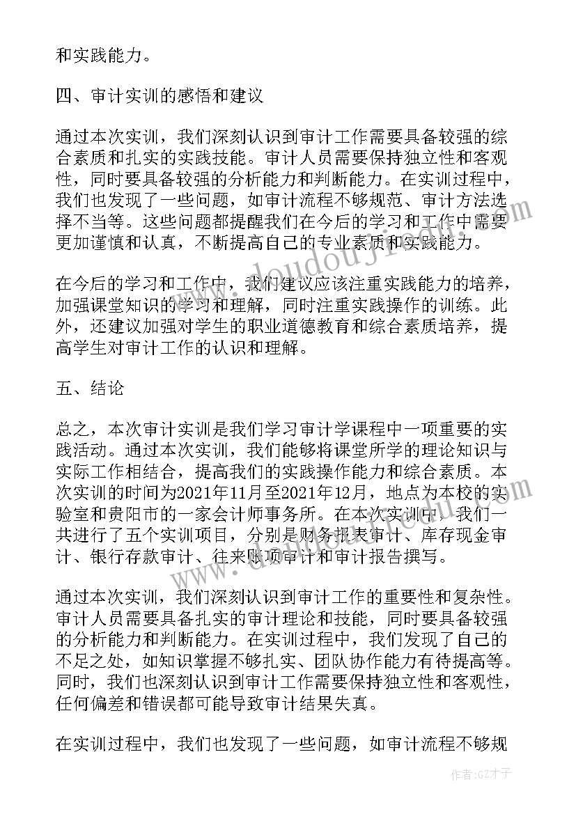 最新审计会计实训心得体会(优质5篇)