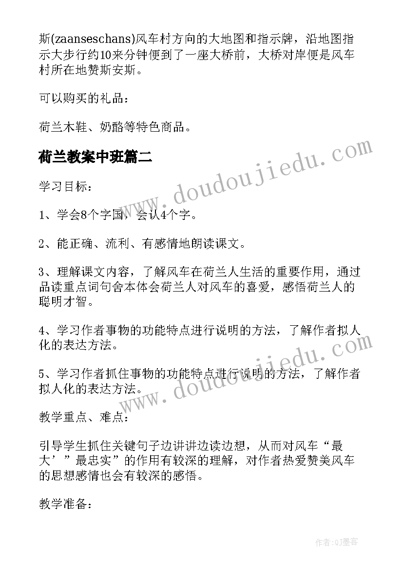 2023年荷兰教案中班 荷兰风车教学反思(精选5篇)