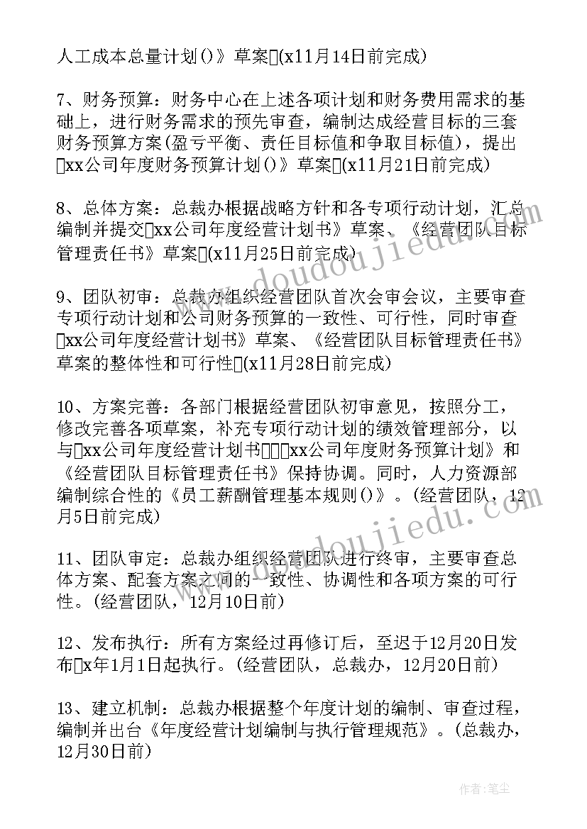 物业年度经营计划的主要内容(模板7篇)