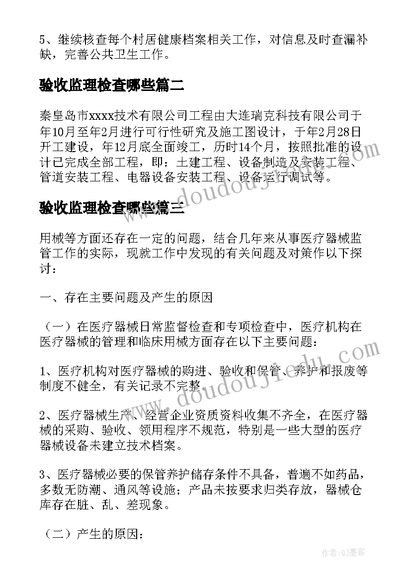 验收监理检查哪些 项目验收报告(通用5篇)