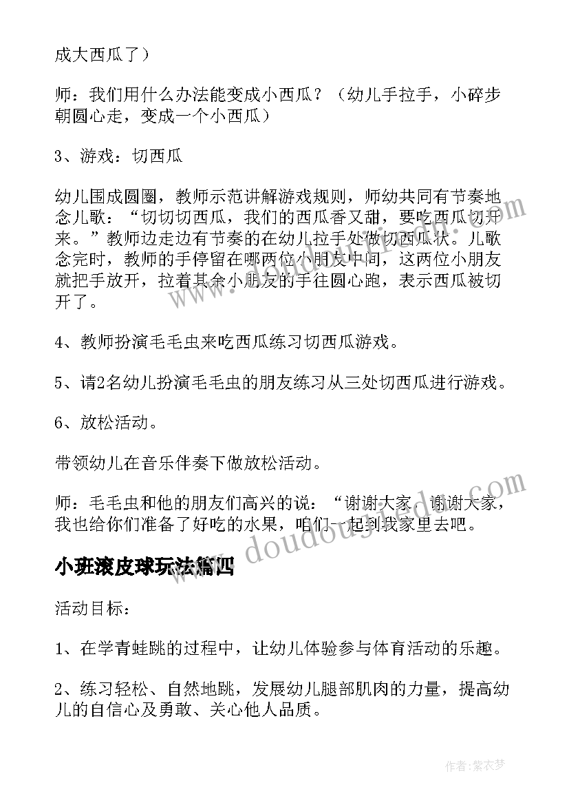 最新小班滚皮球玩法 小班体育活动教案双胞胎(优质5篇)