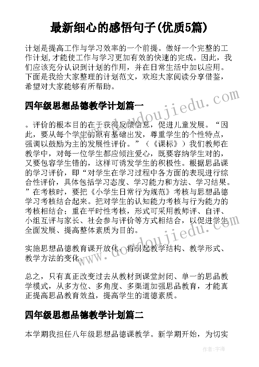 最新细心的感悟句子(优质5篇)