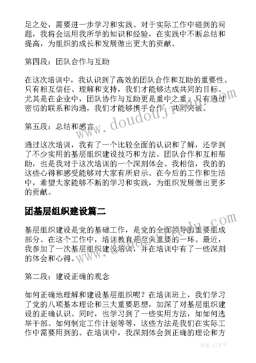 最新团基层组织建设 基层组织建设培训心得体会(大全10篇)